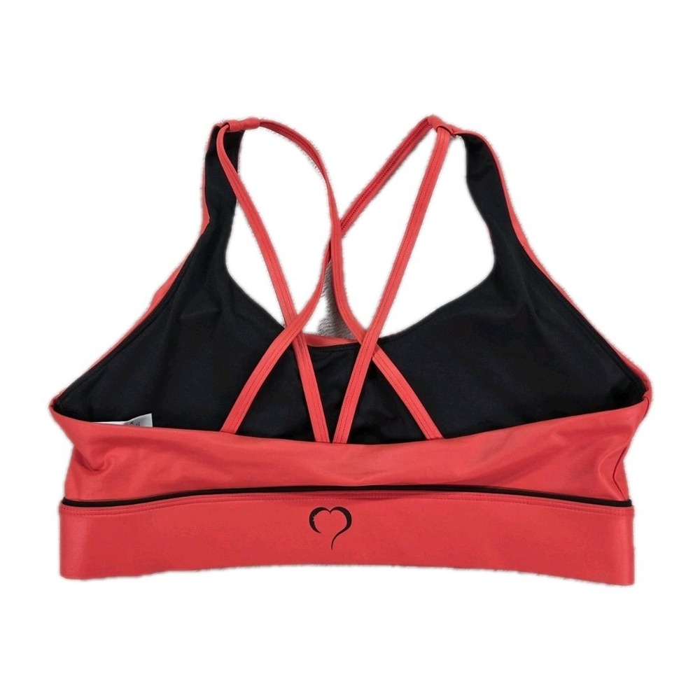Zyia Active Metallic Strappy Bra Red‎ Sweetheart Size XL